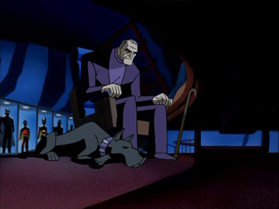 aging bruce wayne and ace the bathound